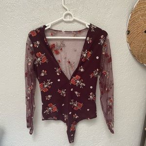 Express Deep Plunge Body Suit. Size Large